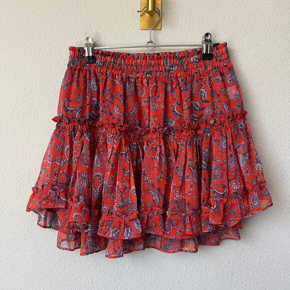 Misa Los Angeles Marion Mini Skirt in Aranciatta Paisley Size S - Picture 2 of 6